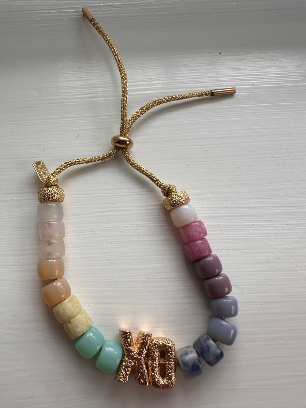 Lucky Star Eye Candy Ombré Bracelet on Gold Cord